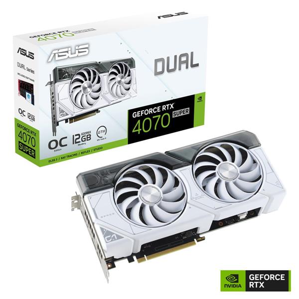 Placa de Video ASUS Nvidia Geforce RTX 4070 SUPER OC DUAL White 12GB OC GDDR6X