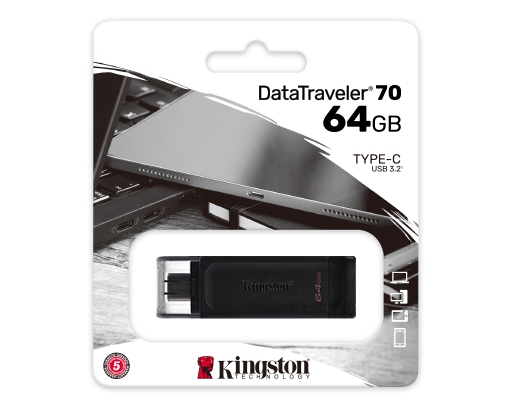 Pendrive 64GB Kingston DT70 USB-A + USB-C Gen 1 3.