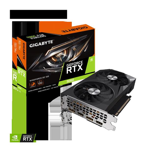 Placa De Video Gigabyte NVIDIA® GeForce RTX™ 3060 WINDFORCE OC 12G