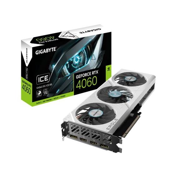 Placa De Video Gigabyte NVIDIA® GeForce RTX™ 4060 Eagle OC ICE White 8GB GDDR6