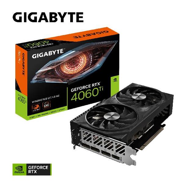 Placa de Video Gigabyte Nvidia Geforce RTX 4060 Ti Windforce OC V2 8GB GDDR6