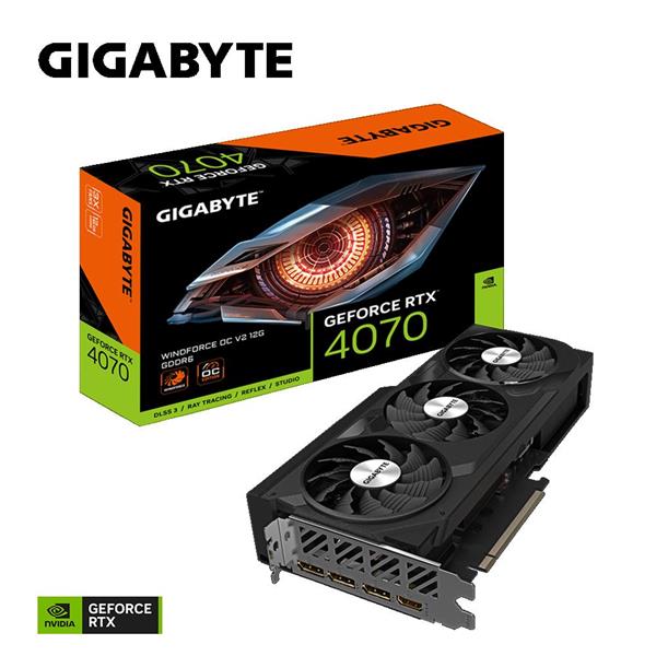 PLACA DE VIDEO GIGABYTE NVIDIA GEFORCE RTX 4070 WINDFORCE OC V2 12GB GDDR6X