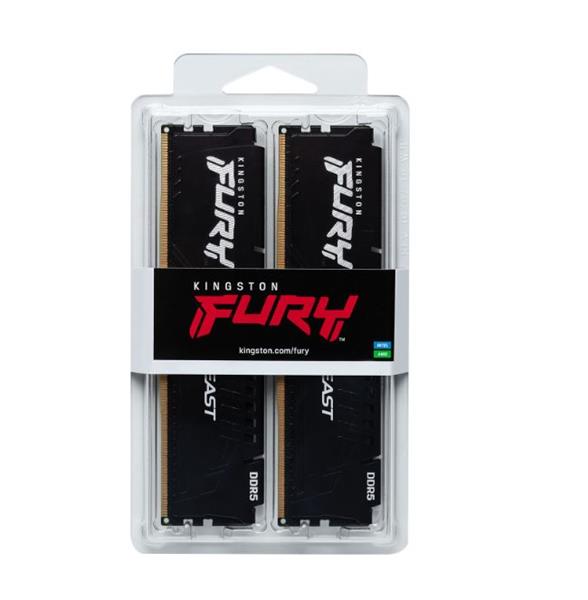 Memoria RAM Kingston Fury Beast Black 32GB (2X16GB) 6400 Mhz DDR5 XMP