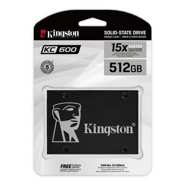 Disco Solido SSD 512GB Kingston KC600 SATA III